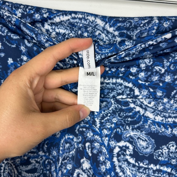 Onzie Blue Paisley High Waist Leggings Size M/L - Picture 5 of 5